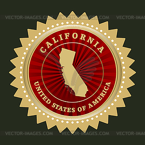 Star label California - vector image