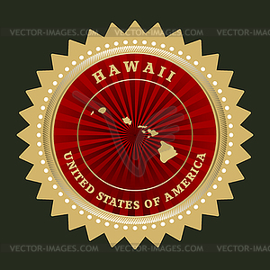 Star label Hawaii - vector clipart