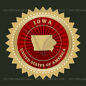 Звездный лейбл Айова - изображение в векторе