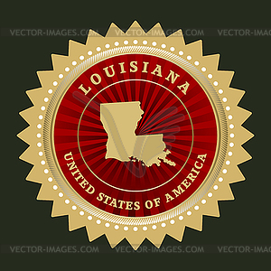 Star label Louisiana - vector clip art