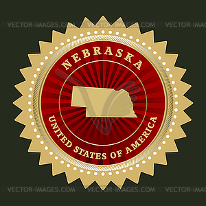 Star label Nebraska - vector image