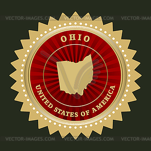 Star label Ohio - vector image