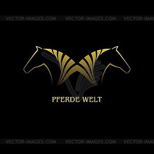 Pferde welt - color vector clipart
