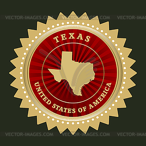 Star label Texas - vector image