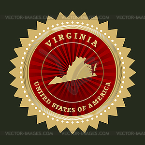 Звездный лейбл Вирджиния - векторизованное изображение