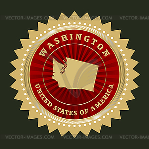 Star label Washington - vector clipart