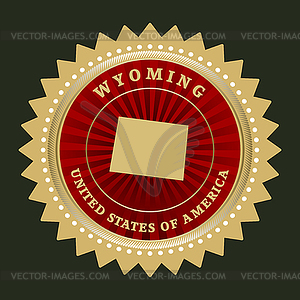 Star label Wyoming - royalty-free vector clipart
