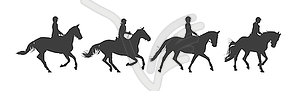Equestrian sport. Horseback riding. Rider on - vector clipart