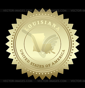 Gold star label Louisiana - royalty-free vector image