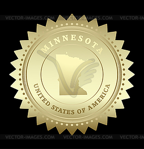 Gold star label Minnesota - vector clip art