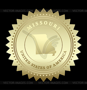 Золотая звезда лейбла Миссури - изображение в векторном виде