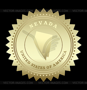 Этикетка с золотой звездой Невада - векторный клипарт / векторное изображение