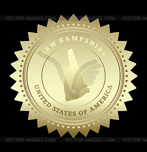 Этикетка с золотой звездой Нью-Гэмпшира - изображение в векторе / векторный клипарт