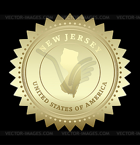 Gold star label New Jersey - vector clipart