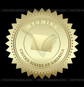 Gold star label Wyoming - vector clipart