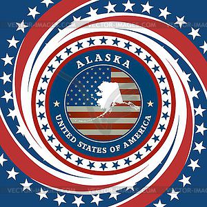 Vintage label Alaska - vector image