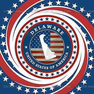 Vintage label Delaware - vector image