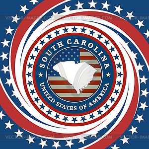 Vintage label South Carolina - vector image