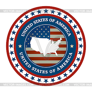 Винтажная этикетка США - изображение в векторном виде