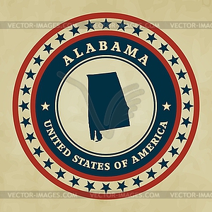 Vintage label Alabama - vector clip art