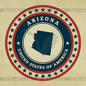 Vintage label Arizona - vector image