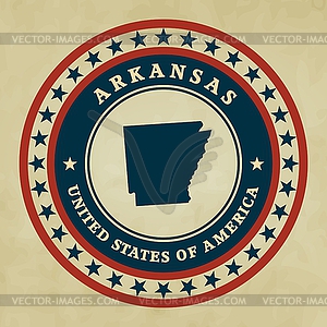 Vintage label Arkansas - vector image