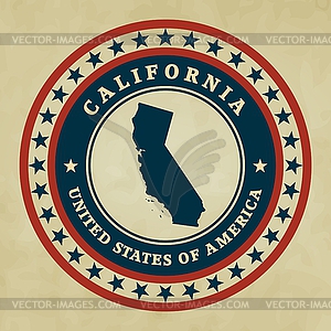 Vintage label California - vector clipart