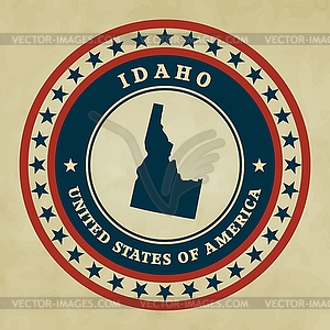 Vintage label Idaho - vector clip art