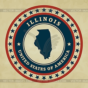 Vintage label Illinois - vector clip art