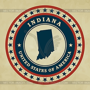Vintage label Indiana - royalty-free vector clipart