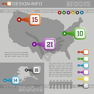 USA Map with Pointers - vector clipart / vector image