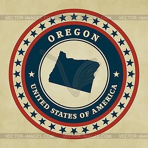 Vintage label Oregon - vector clipart