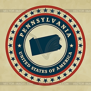 Vintage label Pennsylvania - vector clip art