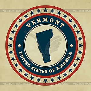 Vintage label Vermont - vector clipart