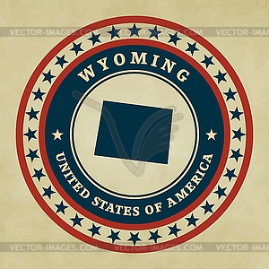 Vintage label Wyoming - stock vector clipart