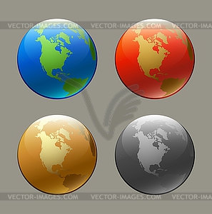 Globe set - vector clipart