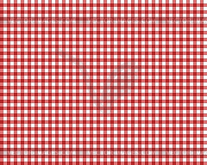 Red checkered picnic tablecloth - vector image