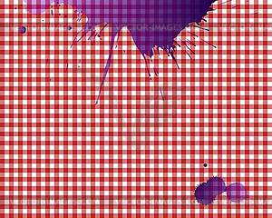 Red checkered picnic tablecloth - vector clipart