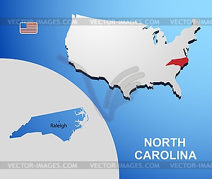 Северная Каролина - векторизованное изображение клипарта