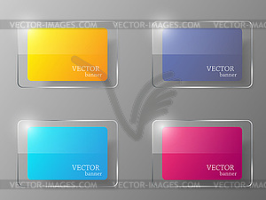 Glass banner set. Vector illustration. - vector image