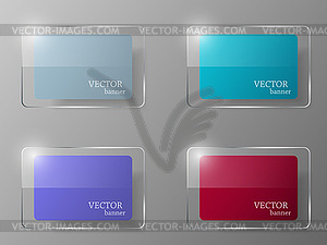 Glass banner set. Vector illustration. - vector clipart