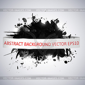 Abstract background with black paint splashes. - vector clip art