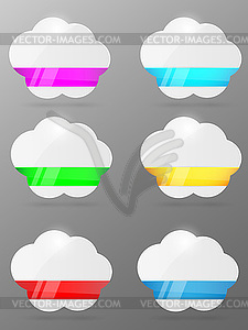 Set of paper bubbles with ribbon - vector clipart