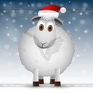 Background with Santa sheep - vector clipart