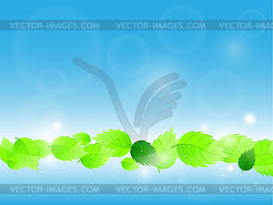 Фон со свежими зелеными листьями. - клипарт в векторе / векторное изображение