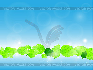 Background with fresh green leaves.  - vector clipart