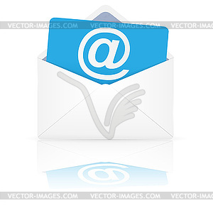 Open envelope with email.  - vector clipart