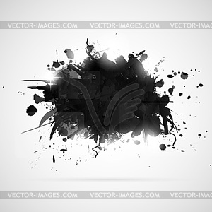 Abstract background with black paint splashes - stock vector clipart