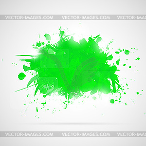 Abstract background with green paint splashes - vector image