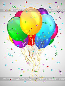 Фон с разноцветными воздушными шарами - векторный клипарт EPS